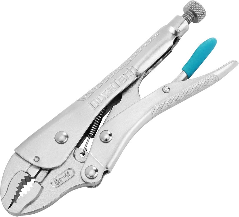 DURATECH 7-Inch Locking Pliers, Premium Cr-V Construction, Curved Jaw Locking Pliers with Wire Cutter, Fit for Clamping Twisting Welding - Image 1
